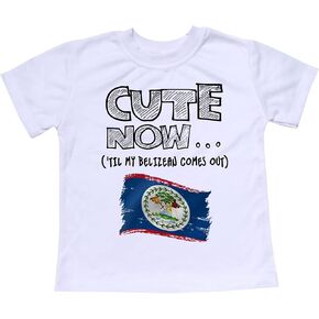 Toddler Belize T-Shirt 'Til My Belizean Comes Out Kids Shirt Top in White 2T-8T