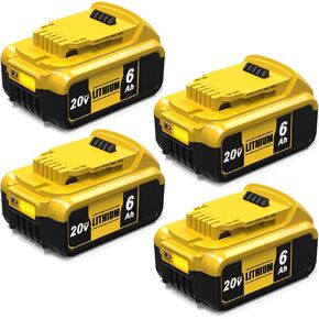 4Packs 6.0Ah Replacement for DeWalt 20V Battery, Compatible with Dewalt 20V Max Batteries Cordless Power Tools with LED Indicator DCB205-2 DCB206-2 DCB200 DCB204 DCB203