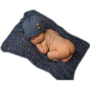 Coberllus Newborn Photography Props Baby Photo Props Crochet Hat Blanket for Boy Girls Photography Shoot