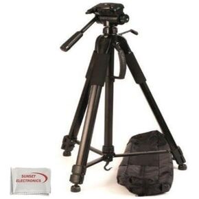 Professional 72-inch Tripod 3-way Panhead Tilt Motion with Built In Bubble Leveling + 5 Touchscreen Stylus Pens + Cleaning Cloth for Panasonic DMC-FZ1000, DMC-FZ70, DMC Series Cameras