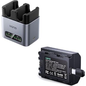 LLANO NP-FZ100 شاحن البطارية 20W فتحة مزدوجة سريعة وبطارية 2400mAh NP-FZ100 مع منفذ USB-C
