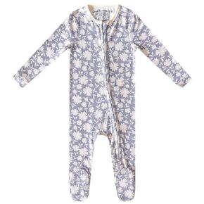 Copper Pearl Zip-Up Footie Baby Pajamas: Ultra-Soft Boys & Girls Pajamas, Premium Knit Fabric in Stylish Prints, Tag-Free with Two-Way Zipper, Newborn to 24 Months, Bloom