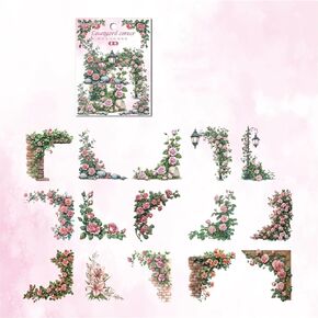 Mafeloe 30 Pitch Pet Pet Teesthetic Decorative Scrapbook Stickers Corner Corner Supplies for Journaling Junk Bullet Planner DIY Craft Art Collage- Courtyard Flower Series (BJT-Y4-YJ)