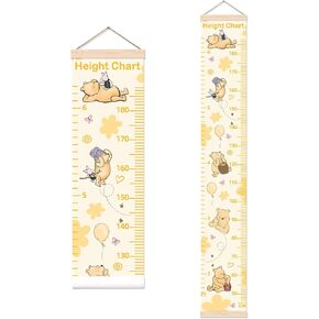 Winnie Height Chart for Wall Decor, The Pooh Decor Height Chart for Boys or Girls, Honey Themed Height Measurement for Toddler Wall Hanging, Perfect for Bedroom Nursery Decor Height Wall Chart
