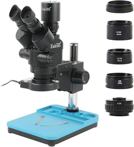 1080P 2K HDMI VGA Type-C Mount Camcorder 50X 100X 45X Simul-Focal Stereo Trinocular Microscope Phone Soldering PCB Repair(7X-45X) in Kuwait