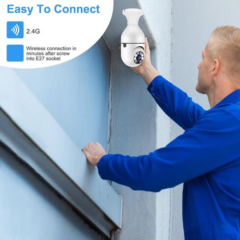 iMounTEK Light Bulb Camera, Security Cameras Wireless Outdoor, 1080P FHD Home Security Cameras, Light Socket Security Camera, 360 Motion Detection, Two-Way Talk, Night Vision (Black) in Saudi Arabia