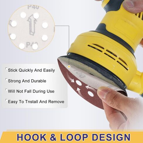 HARFINGTON 150pcs Hook and Loop Sanding Discs 5" 8-Hole 240 Grits Aluminum Oxide Abrasive Sandpaper for Random Orbital Sander Woodworking Sand Automotive Paint, Red in Saudi Arabia