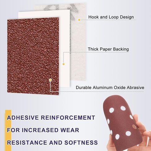 HARFINGTON 150pcs Hook and Loop Sanding Discs 5" 8-Hole 240 Grits Aluminum Oxide Abrasive Sandpaper for Random Orbital Sander Woodworking Sand Automotive Paint, Red in Saudi Arabia