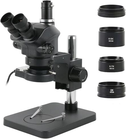 Industrial Lab Simul-Focal 50X 100X Stereo Microscope Trinocular Microscope + 0.5X 1.0X 0.7X 1.5X 2.0X Auxiliary Objective (With 0.5x 1.0x) in Kuwait