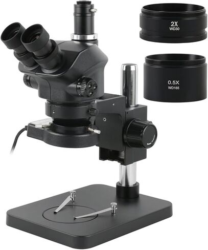Industrial Lab Simul-Focal 50X 100X Stereo Microscope Trinocular Microscope + 0.5X 1.0X 0.7X 1.5X 2.0X Auxiliary Objective (With 0.5x 1.0x) in Kuwait