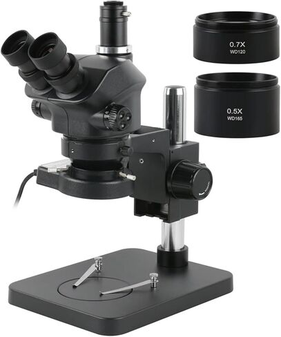 Industrial Lab Simul-Focal 50X 100X Stereo Microscope Trinocular Microscope + 0.5X 1.0X 0.7X 1.5X 2.0X Auxiliary Objective (With 0.5x 1.0x) in Kuwait
