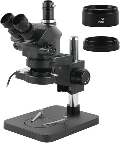 Industrial Lab Simul-Focal 50X 100X Stereo Microscope Trinocular Microscope + 0.5X 1.0X 0.7X 1.5X 2.0X Auxiliary Objective (With 0.5x 1.0x) in Kuwait