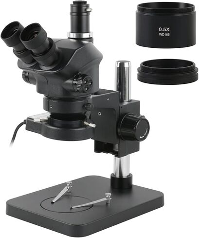 Industrial Lab Simul-Focal 50X 100X Stereo Microscope Trinocular Microscope + 0.5X 1.0X 0.7X 1.5X 2.0X Auxiliary Objective (With 0.5x 1.0x) in Kuwait