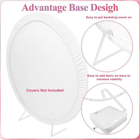 Fomcet 7.2FT Wedding Arch White Metal Round Backdrop Stand Circle Balloon Arch Frame for Ceremony Birthday Party Anniversary Bridal Baby Shower Graduation Decoration in Kuwait