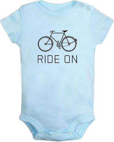 iDzn Ride On Bicycle Novelty Rompers, Newborn Baby Bodysuits, Infant Cute Jumpsuits, 0-24 Months Babies One-Piece Outfits in Kuwait