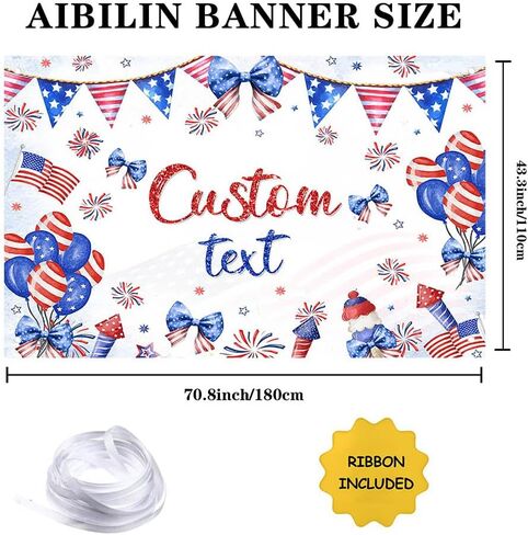 Happy Birthday Backdrop Red White and Blue Independence Day Photography Background Coquette 4th of July Birthday Decorations Bow Balloon Firework Patriotic Party Banner Photo Props 6x3.6ft in Saudi Arabia