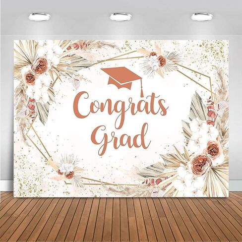 Mocsicka 7x5ft 2025 خلفية التخرج Boho Congrats Backdrop Banner Class of 2025 التخرج زخارف صور كشك الصور in Kuwait
