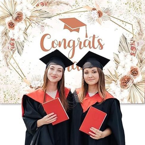 Mocsicka 7x5ft 2025 خلفية التخرج Boho Congrats Backdrop Banner Class of 2025 التخرج زخارف صور كشك الصور in Kuwait
