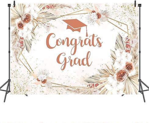 Mocsicka 7x5ft 2025 خلفية التخرج Boho Congrats Backdrop Banner Class of 2025 التخرج زخارف صور كشك الصور in Kuwait