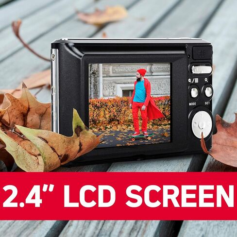 AGFA Photo Realishot DC5200 - Compact Camera, 21MP, 2.4 inch LCD Screen, 8X Digital Zoom, 720p HD Video, Lithium Battery, SD Cards, Scene Modes - Black in Saudi Arabia