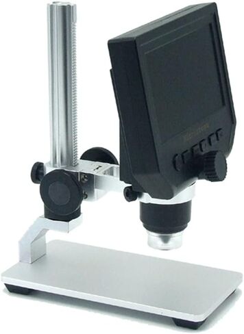 Digital Electronic Microscope 1-600x Portable 8 LED VGA Microscope with 4.3" HD OLED Screen for PCB Motherboard Repair (Color : G600 Sucker Magnification : 600X) (Silver 600X) in Saudi Arabia