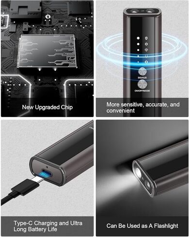 [2025 ver] كاشف الجهاز المخفي ، وكشف الكاميرا المخفي مع إنذار صوت الاهتزاز ، مكتشف الكاميرا مع المصباح ، كاشف تعقب GPS للسيارة ، كاشف جهاز الاستماع للمكتب ، حزمة واحدة in Kuwait