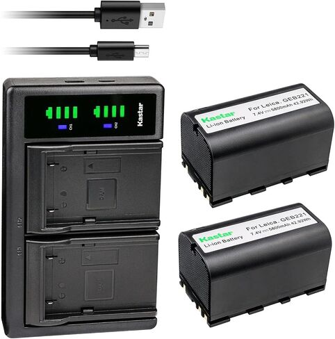 بطارية Kastar 4 عبوات وشاحن USB Ltd2 متوافق مع Geomax ZBA200 ، ZBA400 ، 724117 ، Geomax Stonex R6 ، Stonex R6+، Zoom 10 ، Zoom 20 ، Zoom 30 ، Zoom 80 ، Zt80+، Zenith 50 Survey in Kuwait