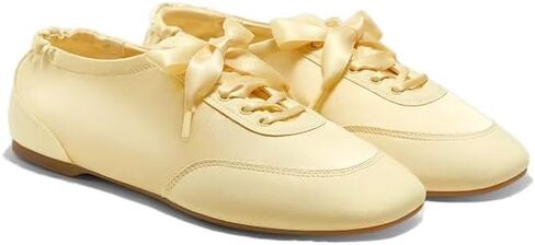 VIVAIA Cristina Square-Toe Lace-Up Satin Sneakerina in Kuwait