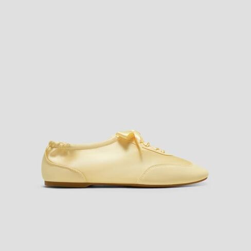 VIVAIA Cristina Square-Toe Lace-Up Satin Sneakerina in Kuwait