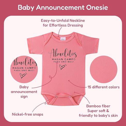 Baby Announcements Ideas,Abuelitos Hagan Campo Para Uno Mas Spanish Pregnancy Announcement Infant Bodysuit in Kuwait