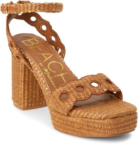 BEACH by Matisse Womens Moorea Block Platform Ankle Strap Casual Sandals Casual High Heel 3" & Up - Brown in Saudi Arabia