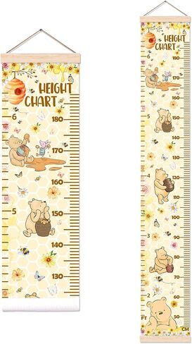 Winnie Height Chart for Wall Decor, The Pooh Decor Height Chart for Boys or Girls, Honey Themed Height Measurement for Toddler Wall Hanging, Perfect for Bedroom Nursery Decor Height Wall Chart in Kuwait