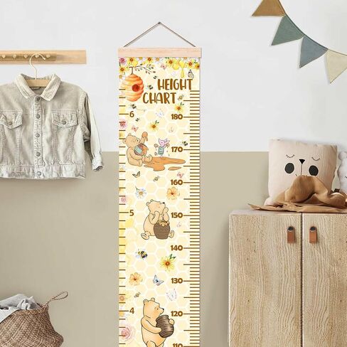 Winnie Height Chart for Wall Decor, The Pooh Decor Height Chart for Boys or Girls, Honey Themed Height Measurement for Toddler Wall Hanging, Perfect for Bedroom Nursery Decor Height Wall Chart in Kuwait