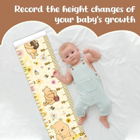 Winnie Height Chart for Wall Decor, The Pooh Decor Height Chart for Boys or Girls, Honey Themed Height Measurement for Toddler Wall Hanging, Perfect for Bedroom Nursery Decor Height Wall Chart in Kuwait