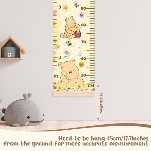Winnie Height Chart for Wall Decor, The Pooh Decor Height Chart for Boys or Girls, Honey Themed Height Measurement for Toddler Wall Hanging, Perfect for Bedroom Nursery Decor Height Wall Chart in Kuwait