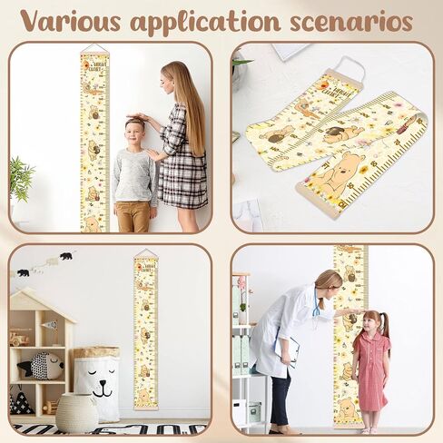Winnie Height Chart for Wall Decor, The Pooh Decor Height Chart for Boys or Girls, Honey Themed Height Measurement for Toddler Wall Hanging, Perfect for Bedroom Nursery Decor Height Wall Chart in Kuwait