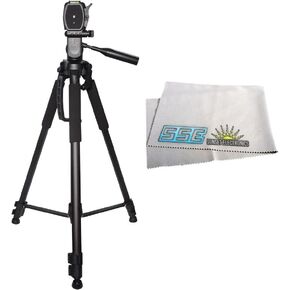 72" Photo / Video Tripod Includes Deluxe Tripod Carrying Case & SSE Microfiber Cleaning Cloth for Digital Cameras & Camcorders