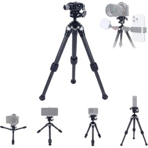Adjustable Carbon Fiber Tripod with 360° Panoramic Metal Ball Head, Compatible with Camera, Phone, Action Cam, Lightweight Travel Tripod for Photography, Vlogging, Live Streaming 61024