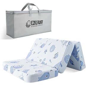 Trifold Pack and Play Mattress,38"x26" Pack N Play Mattresses Topper with Dual Sided Soft & Firm Memory Foam,Portable Mattress for Pack N Play with Washable Cover