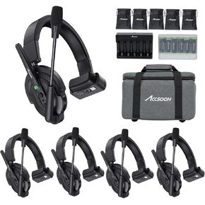 Accsoon Como 1 Host 4 Remotes Kit Wireless Headset Intercom System,1.9GHz Full DuplexFull Duplex Digital Communication System, 400M/1312ft, 10+ Hours Working Times-5 Pack