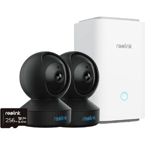 REOLINK E1 Pro with Home Hub+256GB microSD Card, 5MP Indoor Plug-in Security Camera Support 2.4/5 GHz WiFi, PT Monitor with Auto Tracking, Person/Pet Detection, Night Vision, Local Storage