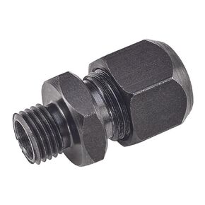 Starrett Steel Indicator Split Collet - 3/8-24NF Thread Size, 9/32" Thread Length, .375" Diameter to 1/2" Depth, 1/4" Diameter Hole for Indicator Stem, Black Finish - 25SC14
