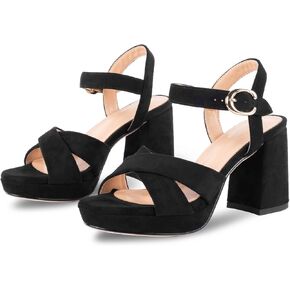 Women's Heeled Sandals With Block Heel Round Toe Comfortable Platform Sandal Fashionable Summer Evening Shoes For Ladies Dressy Dancing Wedding