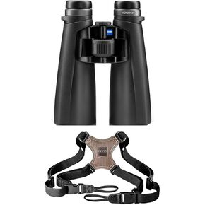Zeiss 10x54 Victory HT Abbe-Koenig Binoculars for Adults - Large View Binoculars - Waterproof Binoculars for Bird Watching Hunting Travel Bundle with Comfort Carrying Strap (2 Items)