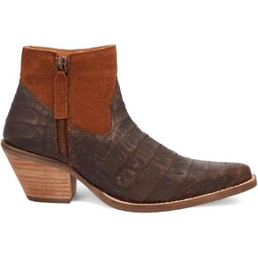 Dingo Women's Ricki Croc Animal Print Snip Toe Zippered Western Boot