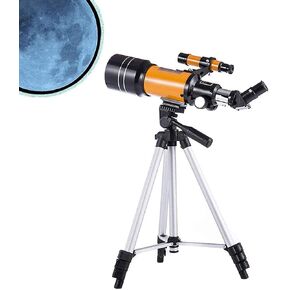 Portable Travel Telescope 70Mm Aperture 300Mm Astronomical Refracting Telescope with Adjustable Tripod Good Partner to View Moon and Planet Nice Family