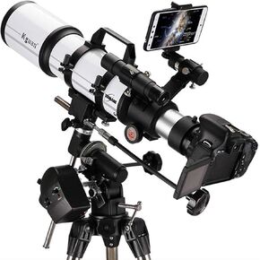 National Geographic Telescope 80mm Aperture 600mm Mount Astronomical Refracting Multi-Coated Optics Durable Portable Travel Telescope with Tripod and Finders Scope