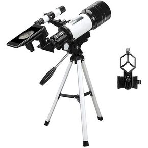 Telescope for Kids Adults Beginners 70mm Aperture BAK4 Prism FMC Lens 400mm Astronomical Refractor Telescope for Astronomy with Smartphone Mount and Tripod and Camera Wire Controller