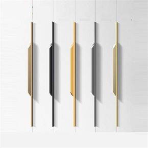 Invisible Long Handle Aluminum Alloy Wardrobe Door Knob Drawer Kitchen Cupboard Pulls Length 300-500mm Furniture Cabinet Handles 1Pcs (Color : Grey, Size : Length-300mm), Gray