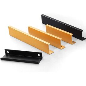 Hidden Cabinet Handle Black Gold Aluminum Alloy Kitchen Cupboard Pulls Drawer Knobs Bedroom Door Furniture Handle Hardware 1Pcs (Color : MBS0021-13)